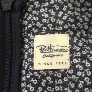 Ron Herman ワンピース 花柄 パフスリーブ 七分袖 ロング リボン XS ネイビー 紺