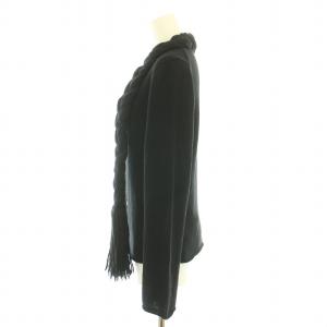 COMME des GARCONS AD2002 03SS Extreme Unbalancement期 ニットカーディガン 長袖 三つ編み ウール 黒 ブラック
