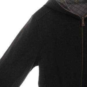 BURBERRY BLACK LABEL パーカー フーディ リバーシブル チェック 3 黒 ブラック グレー