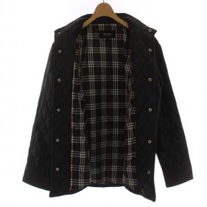 BURBERRY BLACK LABEL キルティングジャケット 裏地チェック アウター L 黒 ブラック BMP34-717-09