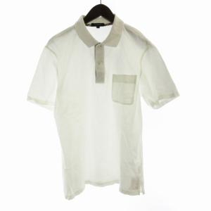 ポロシャツ ロゴ 刺繍 ノバチェック 半袖 L 白 ホワイト /RO