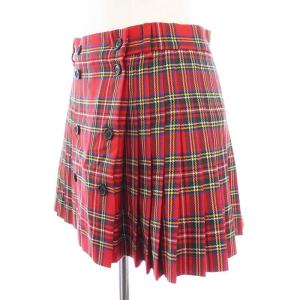 miumiu 22年製 Tartan Skirt 38 レッド MG1826