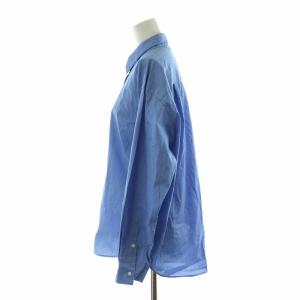 IENA 23AW SOMELOS fly frontシャツ ブラウス 長袖 36 S 青 ブルー 23050900066030