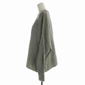 IENA 23AW ウールカシミヤ クループルオーバー ニット セーター 長袖 オーバーサイズ グレー