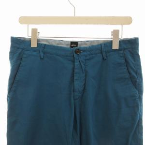 HUGO BOSS テーパードパンツ ロゴ 46 S 青 ブルー
