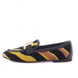 TOD'S Kate Loafer ケイト ローファー モカシン タイガー柄 35 22cm 黒 ブラック /KH