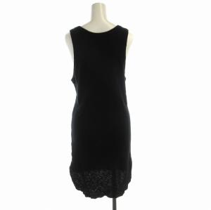 ANN DEMEULEMEESTER ノースリーブワンピース ひざ丈 ニット XS 黒 ブラック 352-01-35004