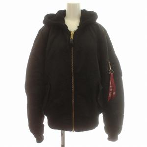 nano universe MA-1 フライトジャケット ボアフード 中綿 ブルゾン S 黒 ブラック