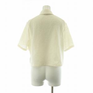 Theory 23SS Tweed Terry Cropped Polo ポロシャツ カットソー ショート 半袖 S アイボリー