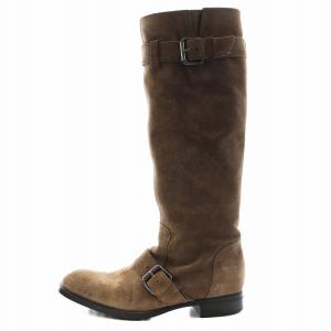 ロングブーツ スエード 36.5 23.5cm 茶 ブラウン /AN5