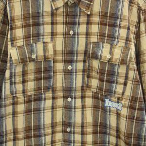 HUF バンクスフランネルシャツ BANKS FLANNEL SHIRT ネルシャツ 長袖 チェック柄 ロゴ刺繍
