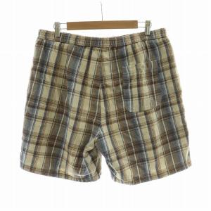HUF CORTLAND FLANNEL EASY SHORT ショートパンツ ハーフ チェック L 茶 ブラウン