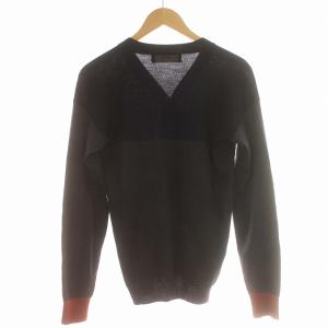 MARNI カーディガン CDMGK10Q00FW615 バイカラー ニット ウール 44 ネイビー グレー