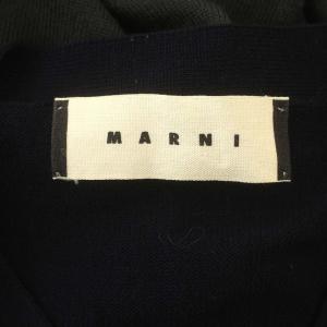 MARNI カーディガン CDMGK10Q00FW615 バイカラー ニット ウール 44 ネイビー グレー