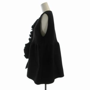 UNITED ARROWS P フリル ニットベスト フリル ペプラム F 黒 ブラック 1518-106-1575