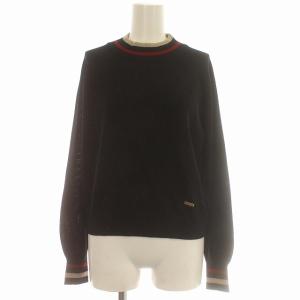 ニット ウール ボトルネック ハイネック 長袖 セーター 38 M 黒 ブラック /G