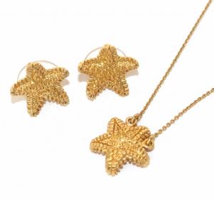 セット ピアス ネックレス ヒトデ ゴールドカラー /DK