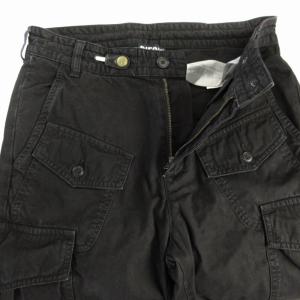 DIESEL P-JOFFE カーゴパンツ ロゴ 刺繍 フルレングス 26 黒 ブラック /RO