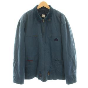 カバーオール 中綿ジャケット アウター ライナー付き 襟コーデュロイ ロゴワッペン L 紺 ネイビー /YT