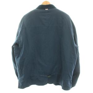 Papas カバーオール 中綿ジャケット アウター ライナー付き 襟コーデュロイ ロゴワッペン L 紺 ネイビー /YT