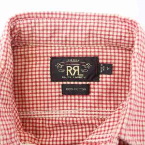 RRL Ralph Lauren シャツ 長袖 ギンガムチェック コットン M 赤 レッド /KH