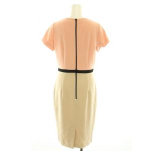 Max Mara Studio MaxMaraStudio ワンピース ひざ丈 半袖 切替 バイカラー 40 M ピンク ベージュ /YT