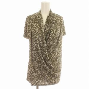 カシュクール 半袖 カットソー Tシャツ 総柄 M カーキ 白 /G