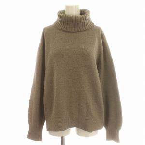 ニット タートルネック カシミヤ混 セーター 長袖 F グレージュ /G