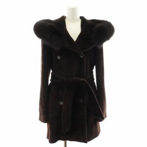 コート フード ファー アルパカ 40 ブラウン