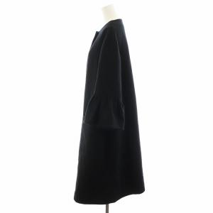 René 23AW ノーカラーコート ウール 34 ブラック