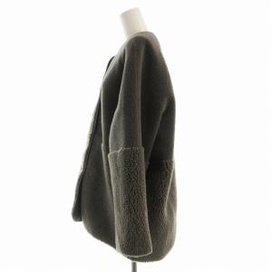 BEAUTY&YOUTH UNITED ARROWS ボアコート ミドル丈 ノーカラー ダークグレー