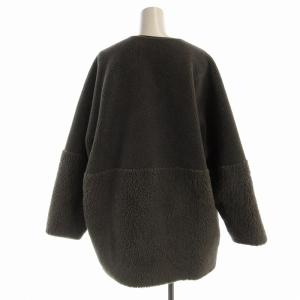 BEAUTY&YOUTH UNITED ARROWS ボアコート ミドル丈 ノーカラー ダークグレー