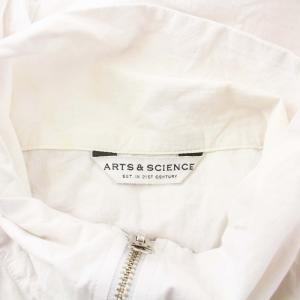 ARTS&SCIENCE シャツ 半袖 プルオーバー ハーフジップ スタンドカラー 3 L 白 ホワイト 001-U60T-067