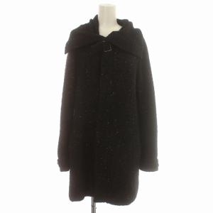 ポワンリーニュ POINTLIGNE ニットコート 05249038 ウール混 コート 40 黒 ブラック