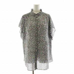 24SS フラワーレイヤープリントブラウス シャツ フレンチスリーブ 花柄 6 XL マルチカラー BLWLCM0404