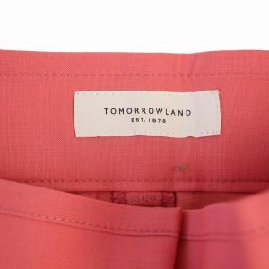TOMORROWLAND クリアストレッチトロピカル フロントタックパンツ ジップフライ 34 ピンク 11-04-01-04001