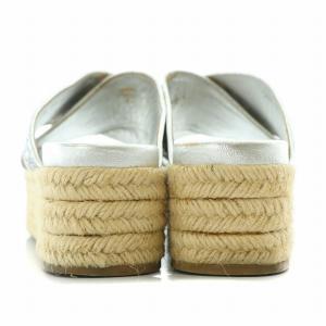 miumiu サンダル 厚底 エスパドリーユ グリッター 36.5 23.5cm シルバー色