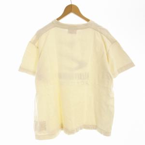 EVISU Tシャツ カットソー イラストプリント 半袖 クルーネック 44 XL アイボリー