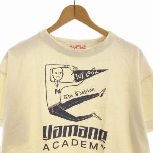 EVISU Tシャツ カットソー イラストプリント 半袖 クルーネック 44 XL アイボリー