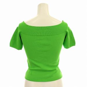 Alexander McQueen オフショルダー カットソー 50018 ニット 半袖 XS 黄緑 グリーン /G