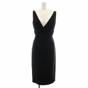 ワンピース ノースリーブ ひざ丈 38 XS 黒 ブラック /AN35