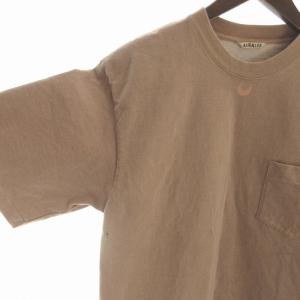 AURALEE STAND-UP TEE Tシャツ 半袖 A9ST01SU 胸ポケット 3 M ピンクベージュ /EA