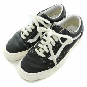 VANS ローカットスニーカー シューズ レザー ロゴ US7.5 24cm 黒 ブラック 500714 /BB
