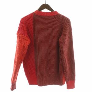 Alexander McQueen ニット セーター 長袖 クルーネック 切替 ウール XXS 赤 レッド /BB