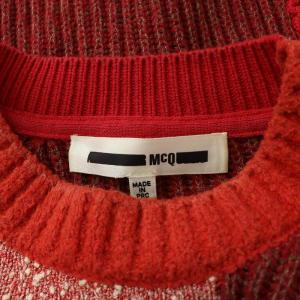 Alexander McQueen ニット セーター 長袖 クルーネック 切替 ウール XXS 赤 レッド /BB