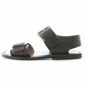MARNI ストラップサンダル ローヒール レザー IT35 22cm 茶 ブラウン /BB