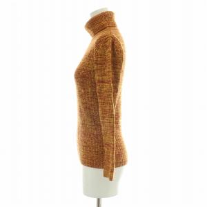 miumiu ニット セーター 長袖 タートルネック ウール リブ 36 オレンジ /BB