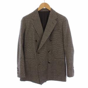 テーラードジャケット ダブル ハウンドトゥース 千鳥格子 総裏地 フォーマル 0 グレー 168-9220022