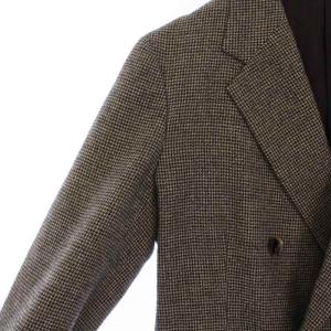 YLEVE テーラードジャケット ダブル ハウンドトゥース 千鳥格子 総裏地 フォーマル 0 グレー 168-9220022