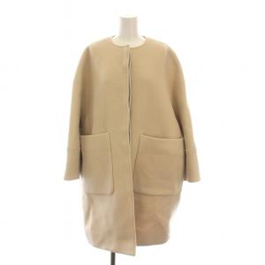 22AW ウール ノーカラーコート F アイボリー ベージュ